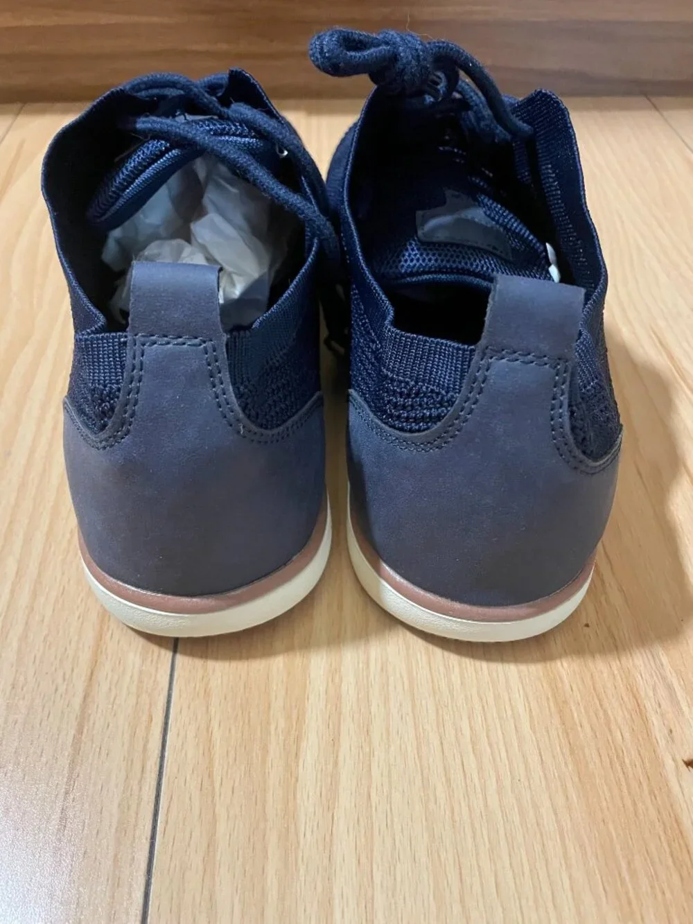 NWOT Navy Blue Knit Derby Shoes